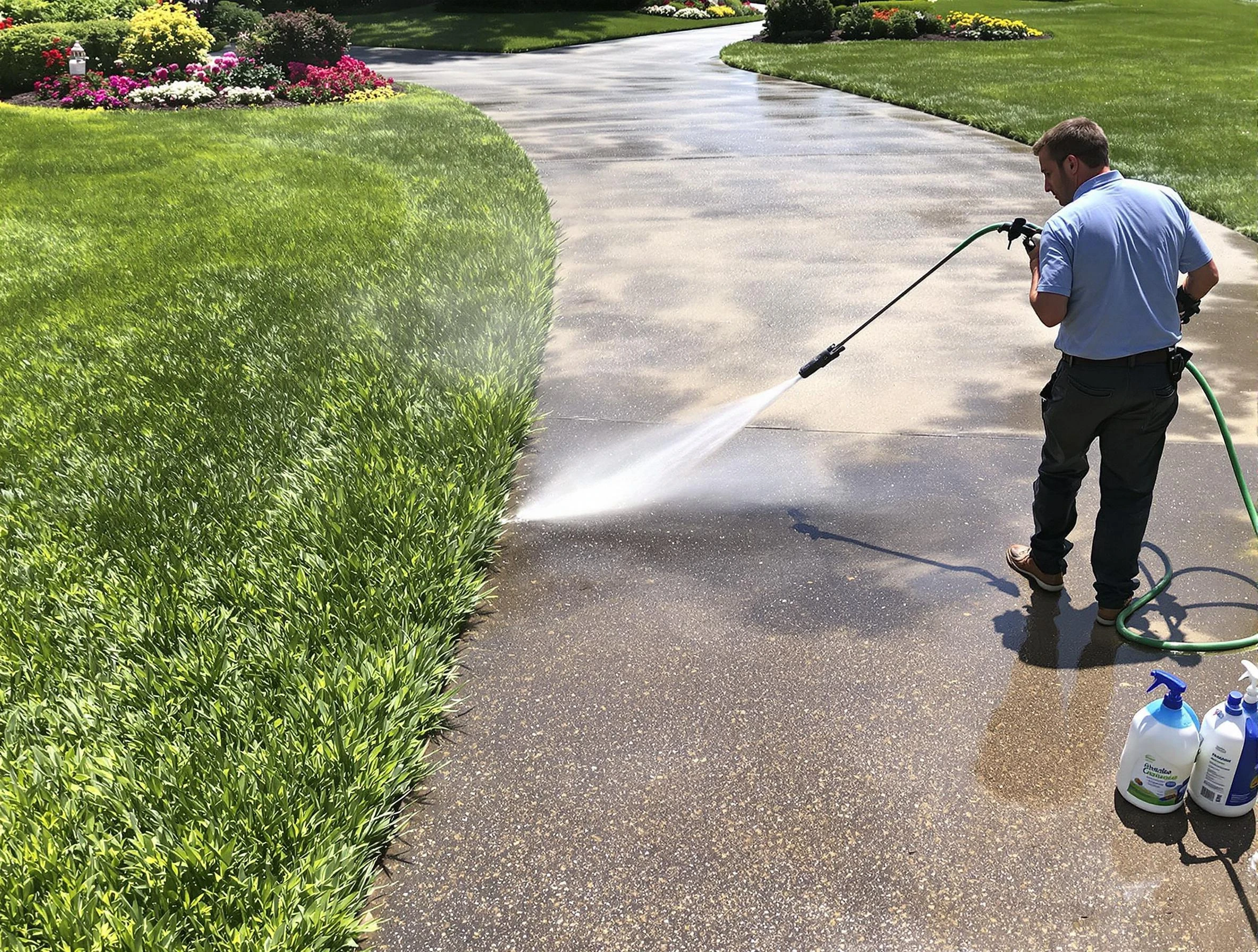 Before and after pressure washing by Shaker Heights Power Washing in Shaker Heights